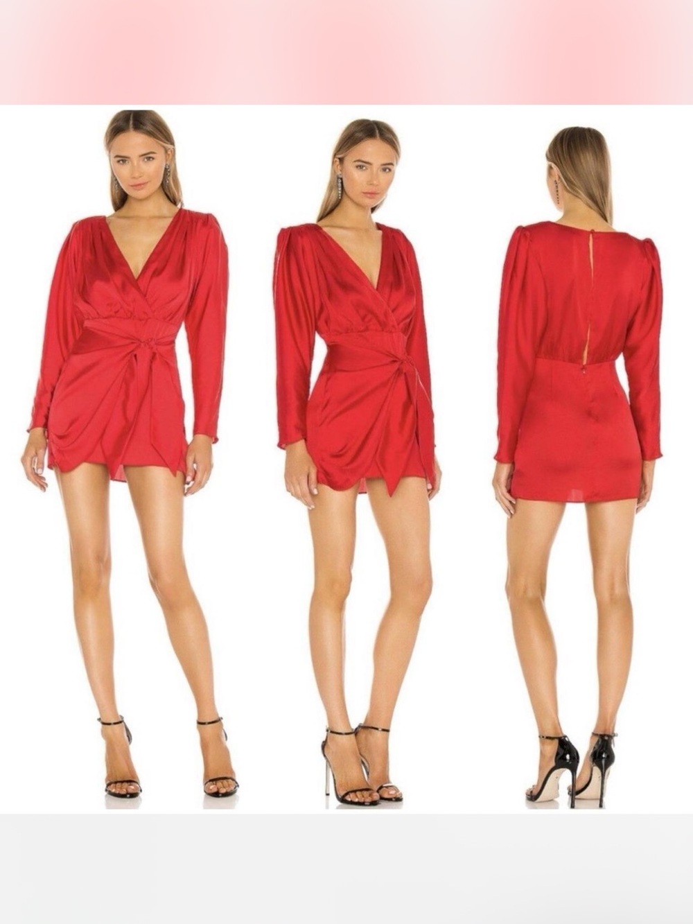 L’academie Dore Mini Dress in Red - Size XS - Picture 2 of 11